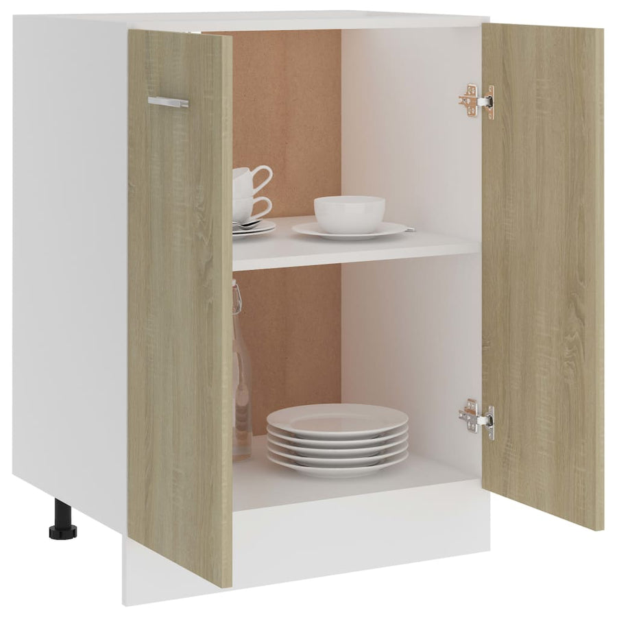 Onderkast 60x46x81,5 cm bewerkt hout sonoma eikenkleurig Onderkast