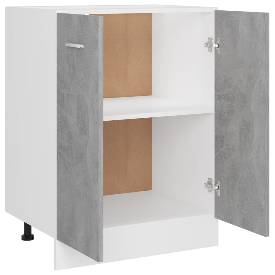 Onderkast 60x46x81,5 cm bewerkt hout betongrijs Onderkast
