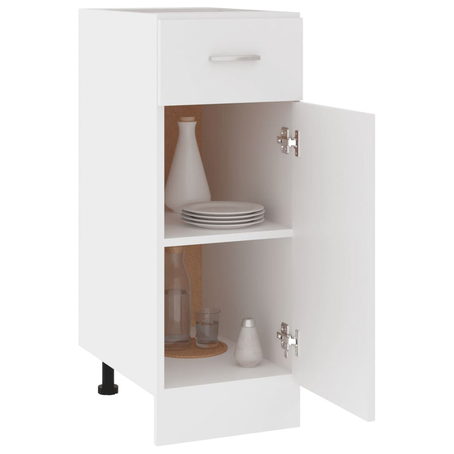 Onderkast met lade 30x46x81,5 cm bewerkt hout wit Wit