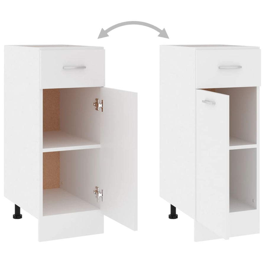 Onderkast met lade 30x46x81,5 cm bewerkt hout wit Wit