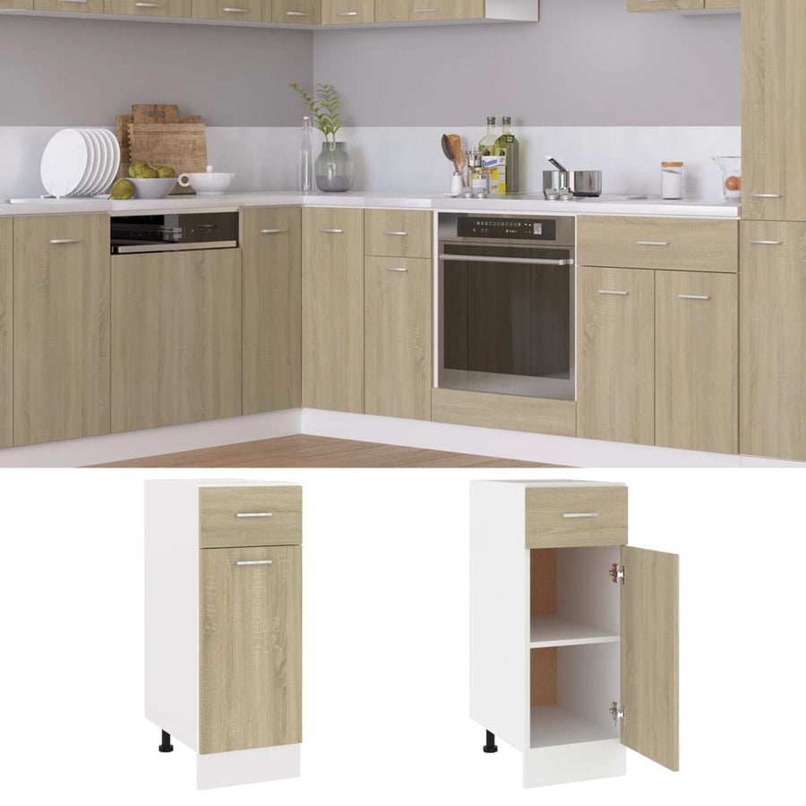 Onderkast met lade 30x46x81,5 cm spaanplaat sonoma eikenkleurig Sonoma eiken