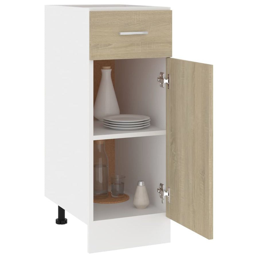 Onderkast met lade 30x46x81,5 cm spaanplaat sonoma eikenkleurig Sonoma eiken