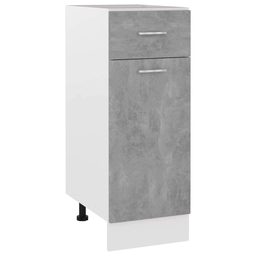 Onderkast met lade 30x46x81,5 cm bewerkt hout betongrijs Onderkast met lade 30 cm