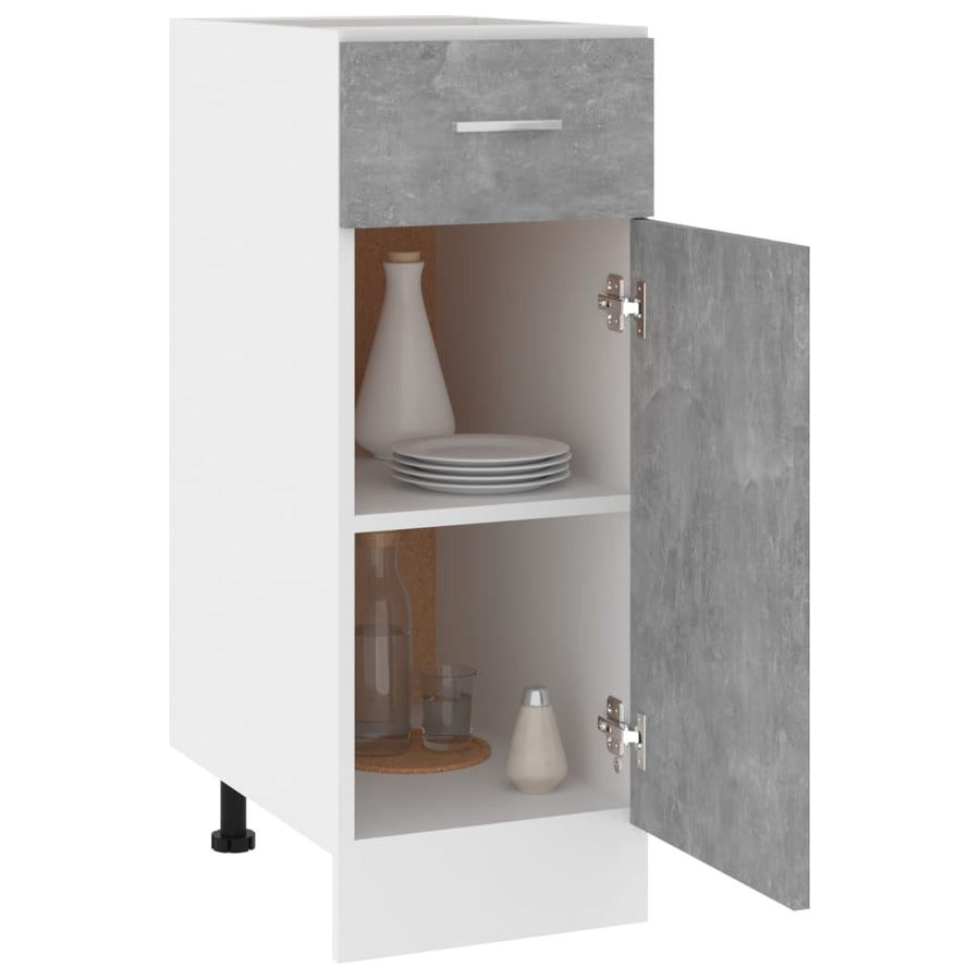 Onderkast met lade 30x46x81,5 cm bewerkt hout betongrijs Onderkast met lade 30 cm