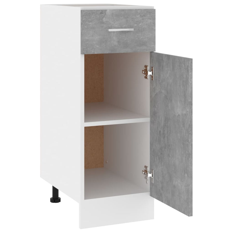 Onderkast met lade 30x46x81,5 cm bewerkt hout betongrijs Onderkast met lade 30 cm