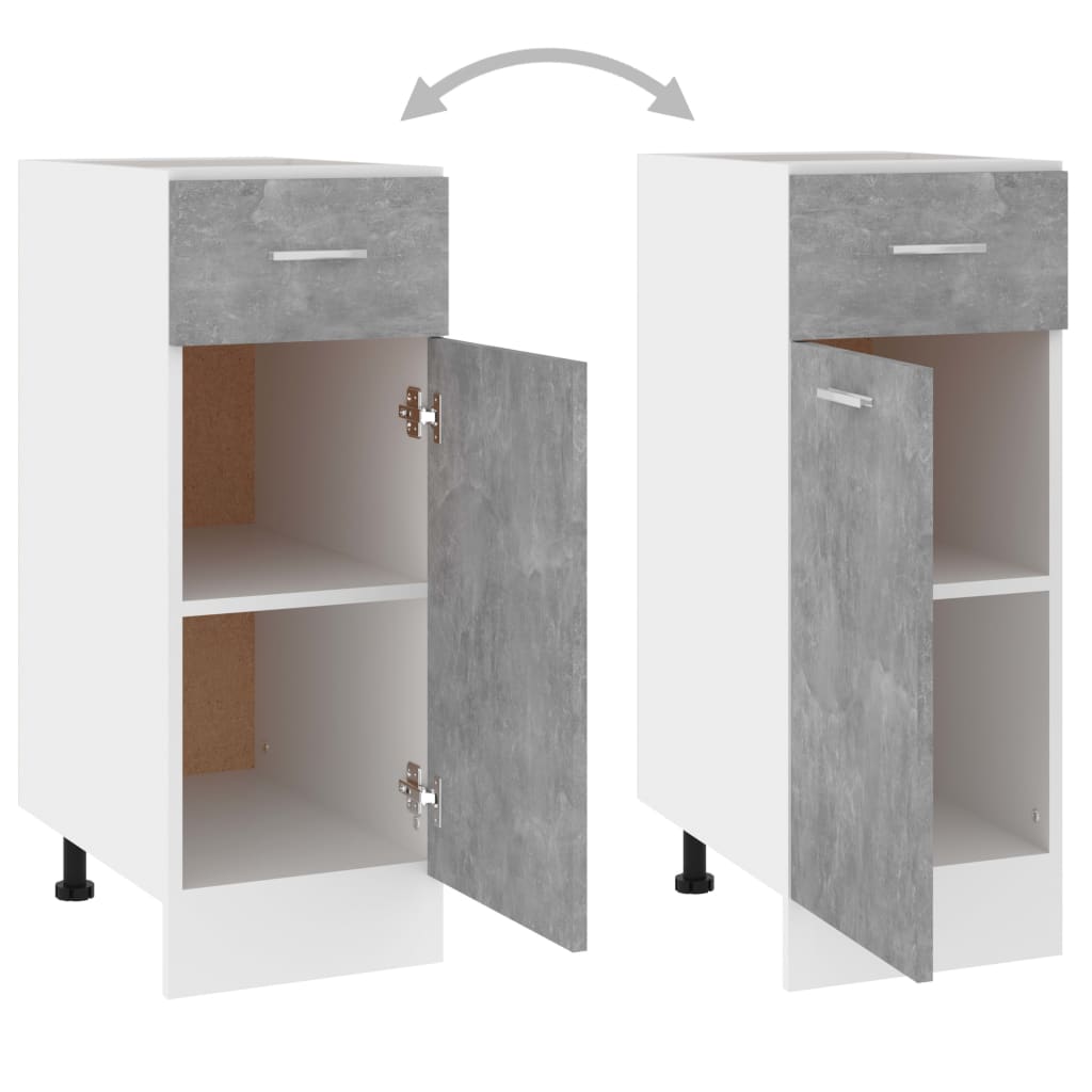 Onderkast met lade 30x46x81,5 cm bewerkt hout betongrijs Onderkast met lade 30 cm