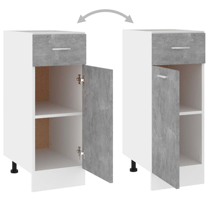 Onderkast met lade 30x46x81,5 cm bewerkt hout betongrijs Onderkast met lade 30 cm