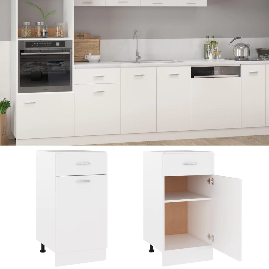 Onderkast met lade 40x46x81,5 cm bewerkt hout wit Wit