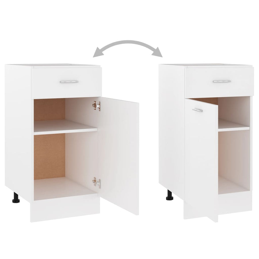 Onderkast met lade 40x46x81,5 cm bewerkt hout wit Wit