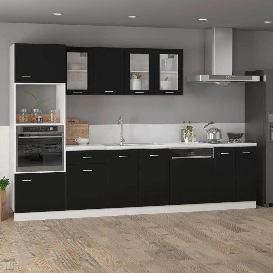 Onderkast met lade 40x46x81,5 cm bewerkt hout zwart Zwart