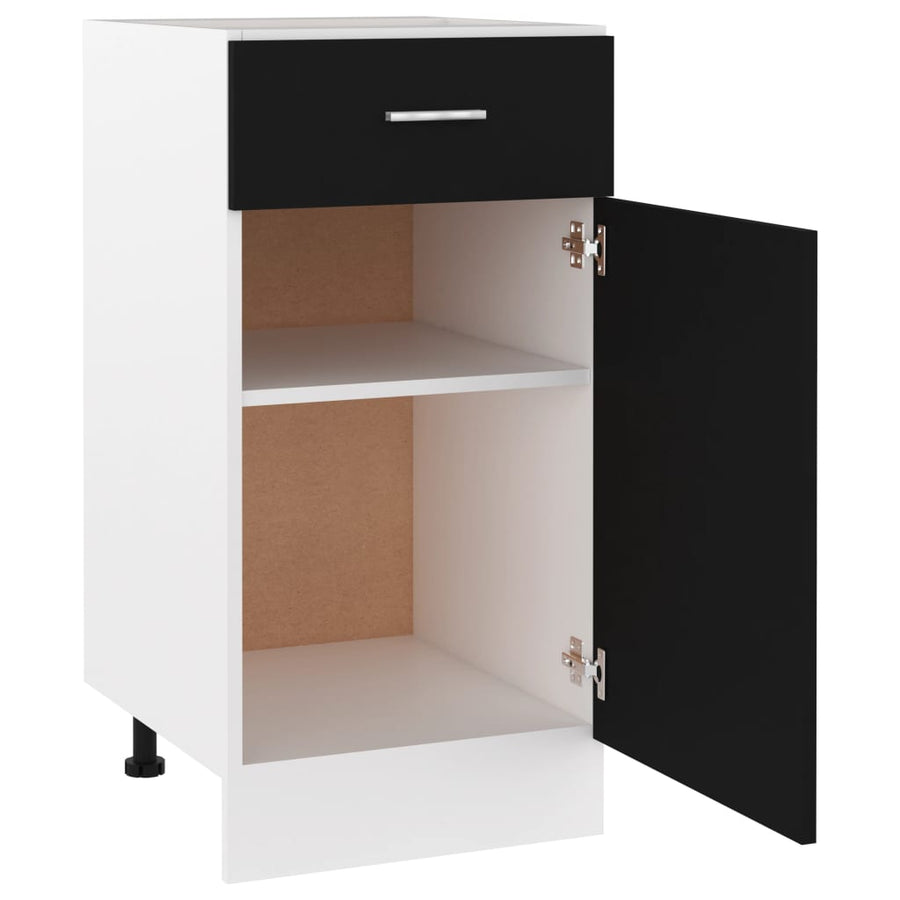 Onderkast met lade 40x46x81,5 cm bewerkt hout zwart Zwart