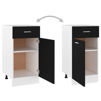 Onderkast met lade 40x46x81,5 cm bewerkt hout zwart Zwart