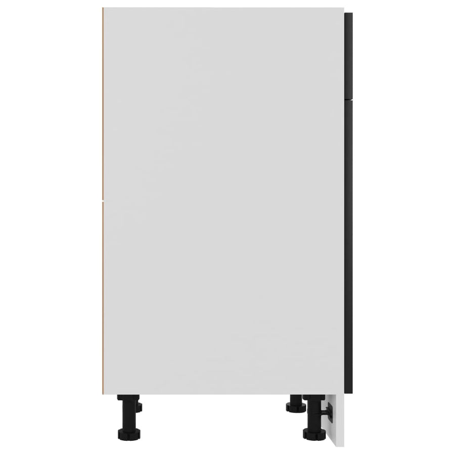 Onderkast met lade 40x46x81,5 cm bewerkt hout zwart Zwart