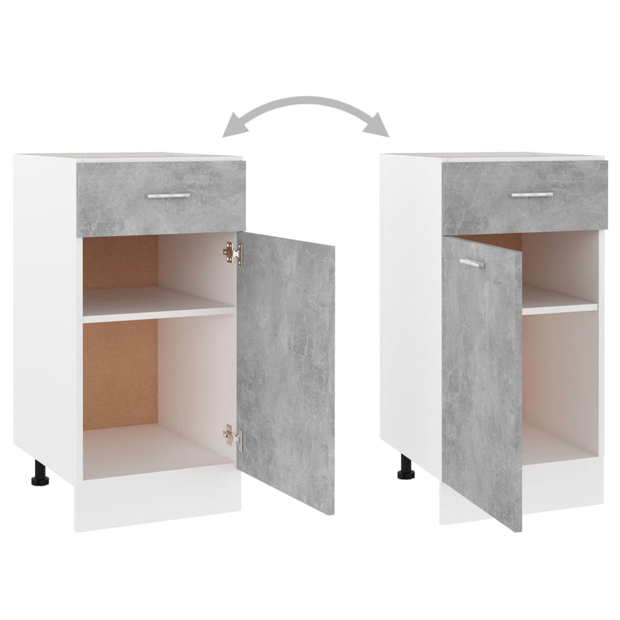Onderkast met lade 40x46x81,5 cm bewerkt hout betongrijs