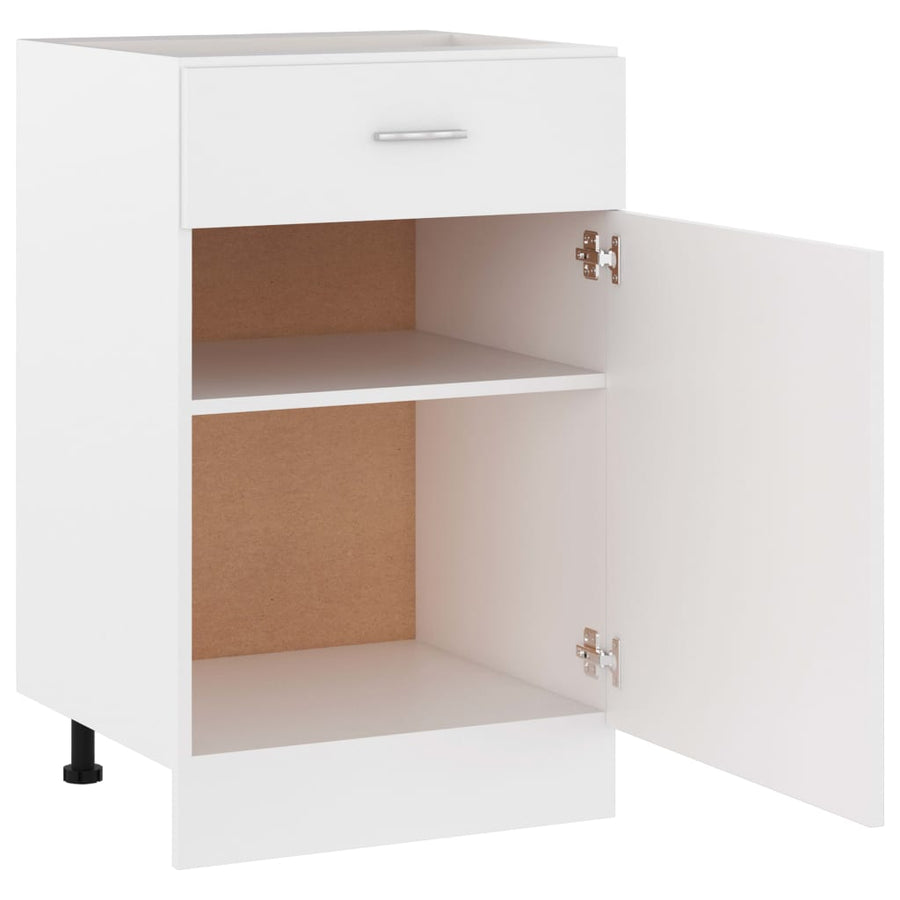 Onderkast met lade 50x46x81,5 cm bewerkt hout wit Onderkast met lade 50 cm