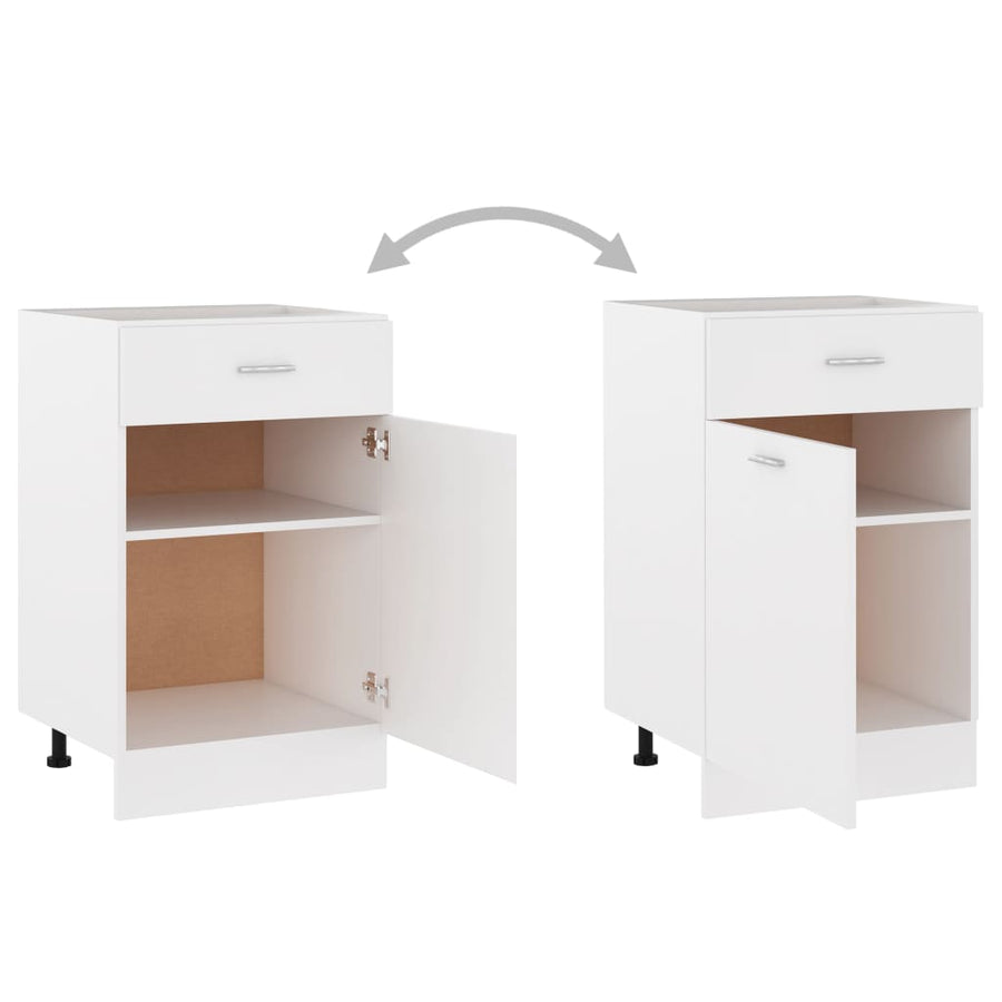 Onderkast met lade 50x46x81,5 cm bewerkt hout wit Onderkast met lade 50 cm