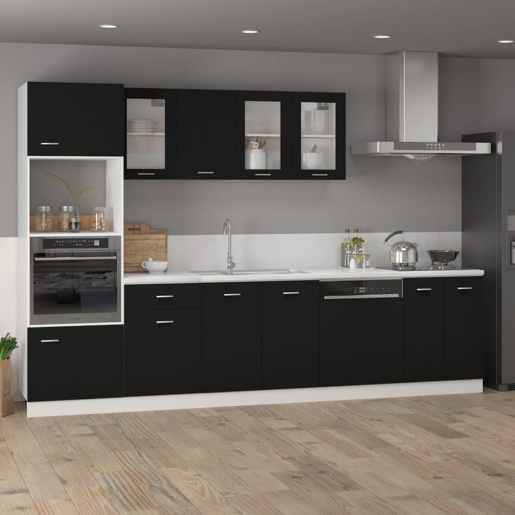Onderkast met lade 50x46x81,5 cm bewerkt hout zwart Onderkast met lade 50 cm