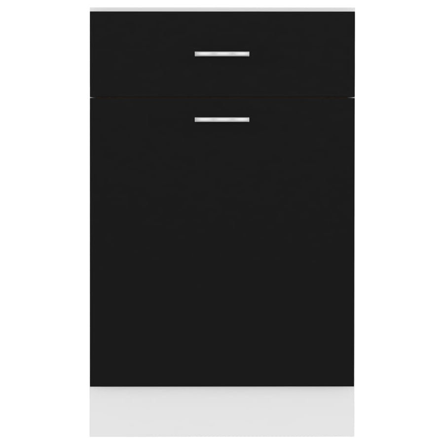 Onderkast met lade 50x46x81,5 cm bewerkt hout zwart Onderkast met lade 50 cm