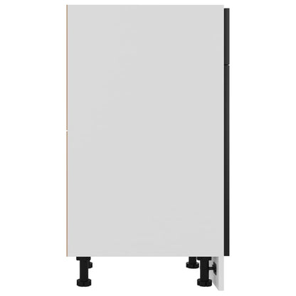 Onderkast met lade 50x46x81,5 cm bewerkt hout zwart Onderkast met lade 50 cm