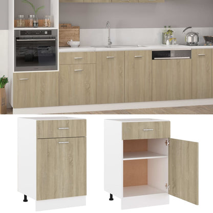 Onderkast met lade 50x46x81,5 cm spaanplaat sonoma eikenkleurig Onderkast met lade 50 cm