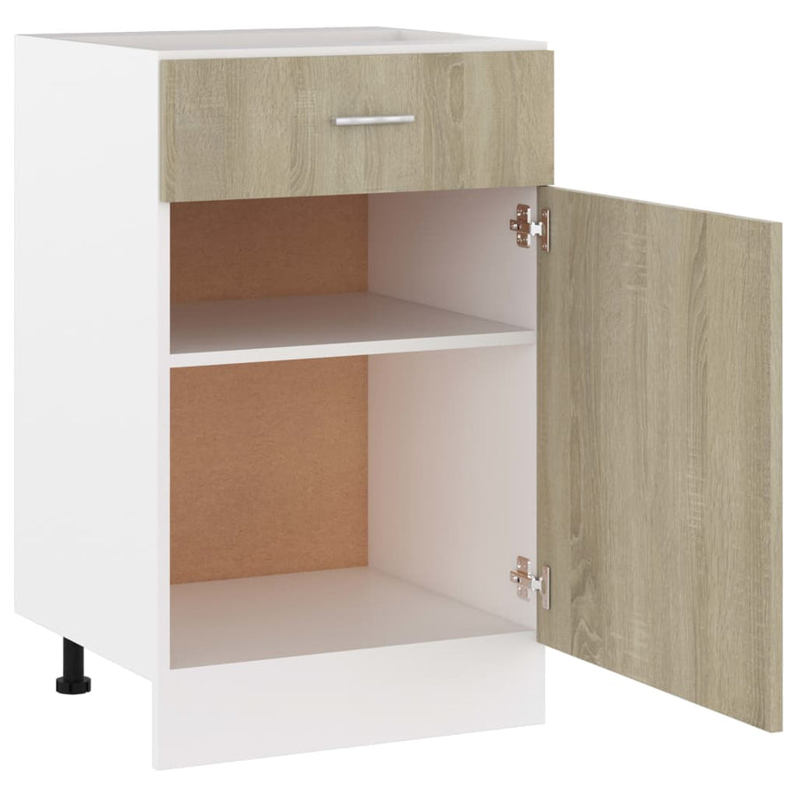 Onderkast met lade 50x46x81,5 cm spaanplaat sonoma eikenkleurig Onderkast met lade 50 cm