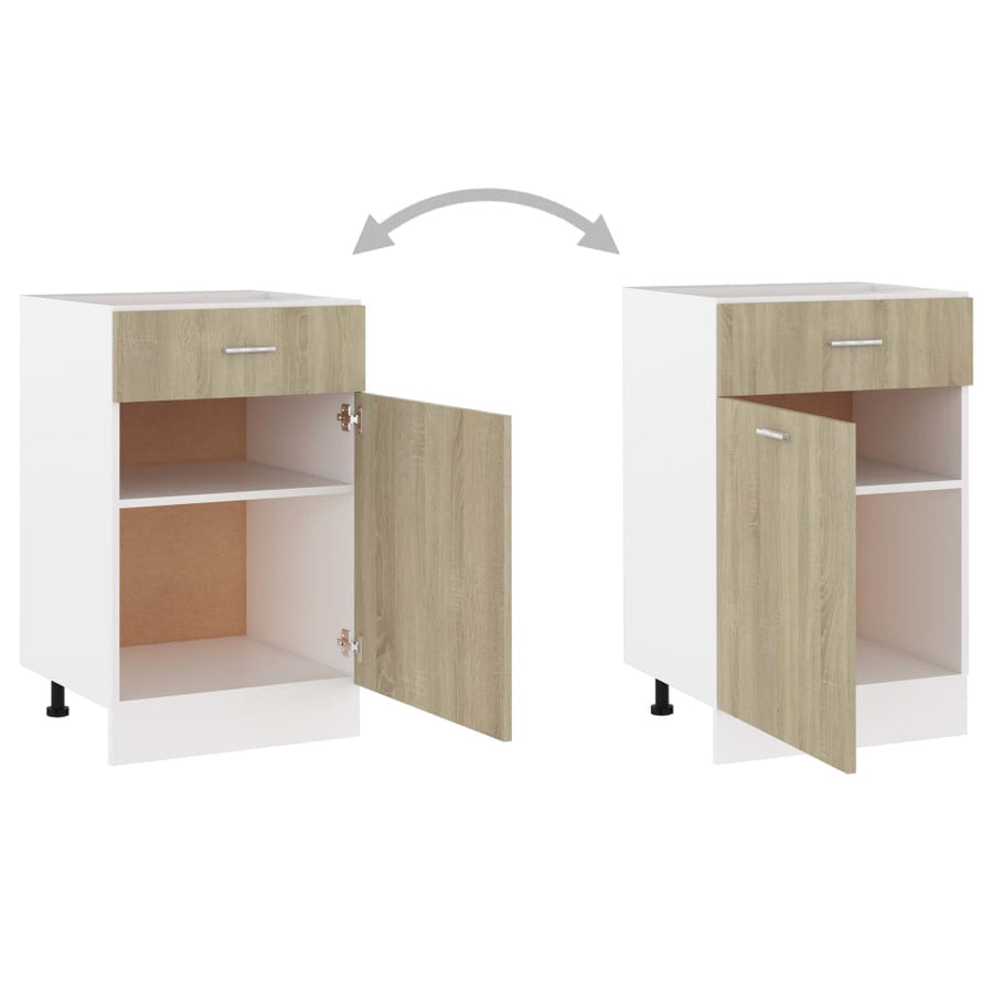 Onderkast met lade 50x46x81,5 cm spaanplaat sonoma eikenkleurig Onderkast met lade 50 cm