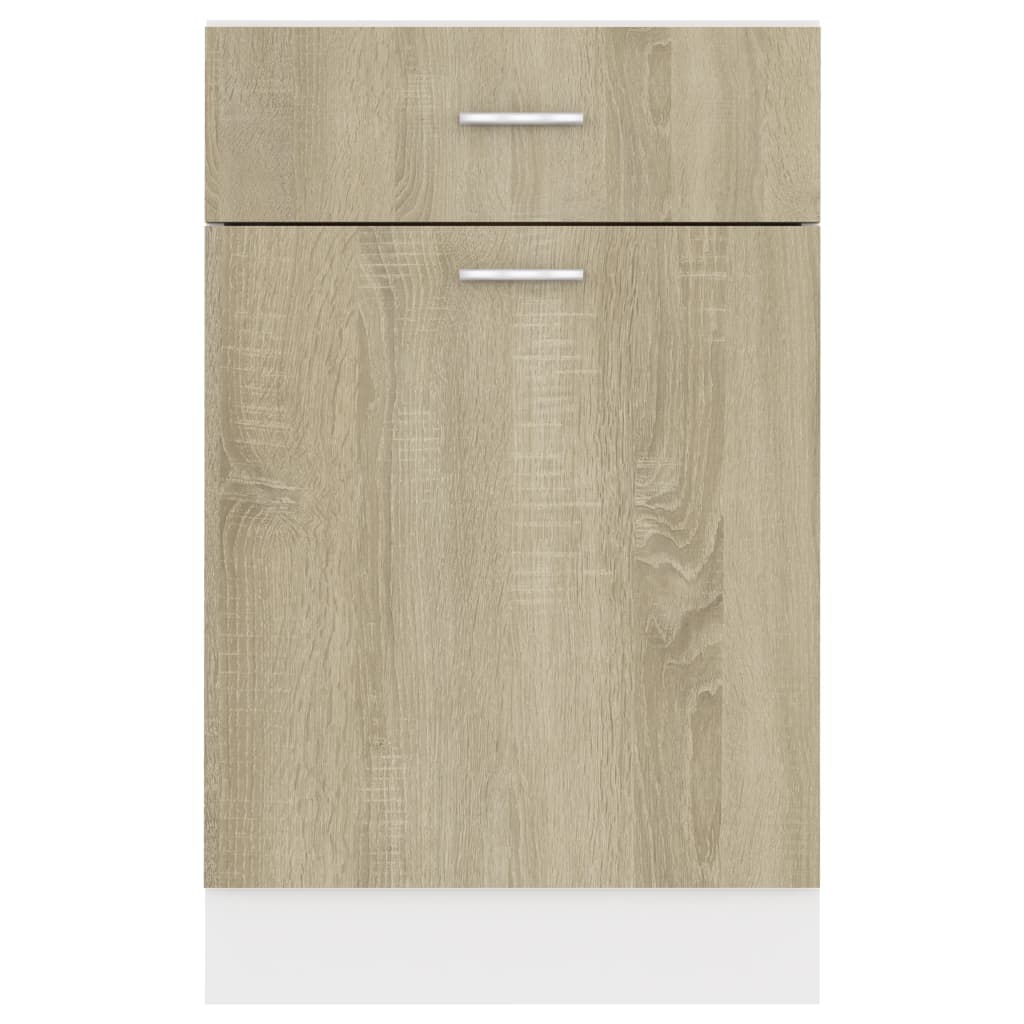 Onderkast met lade 50x46x81,5 cm spaanplaat sonoma eikenkleurig Onderkast met lade 50 cm