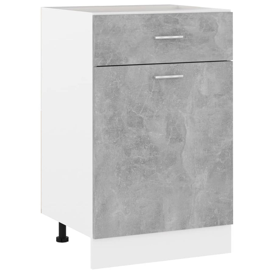 Onderkast met lade 50x46x81,5 cm bewerkt hout betongrijs Betongrijs