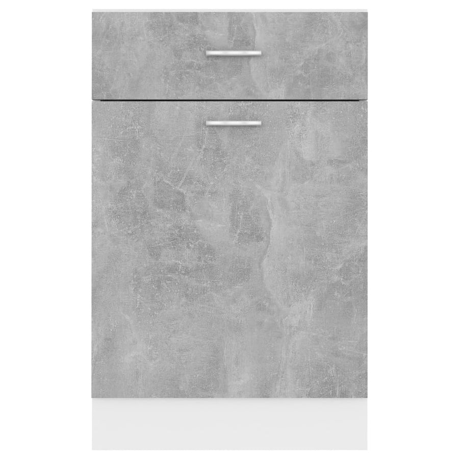 Onderkast met lade 50x46x81,5 cm bewerkt hout betongrijs Betongrijs