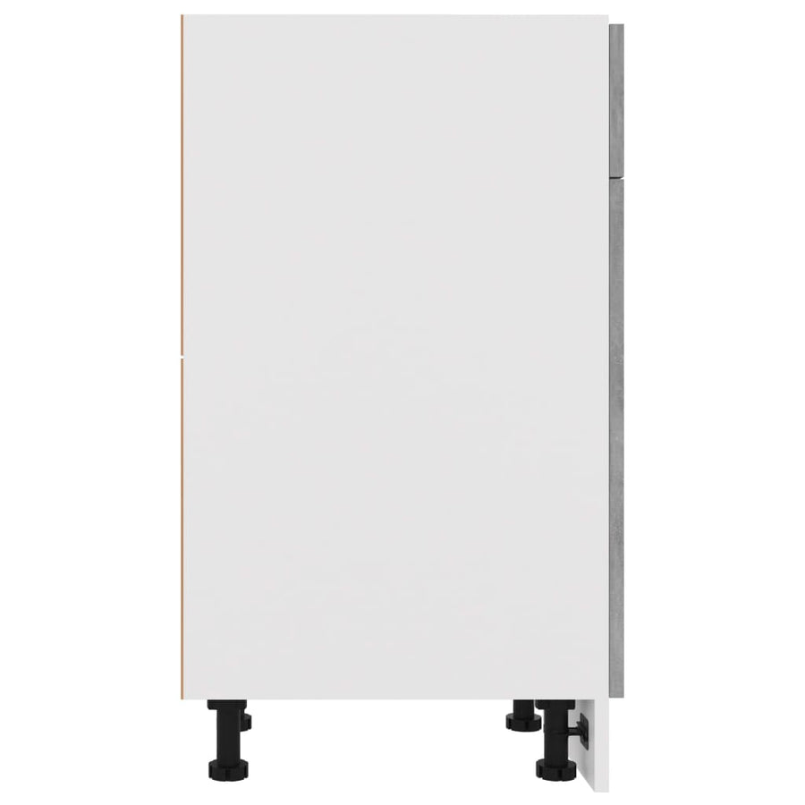 Onderkast met lade 50x46x81,5 cm bewerkt hout betongrijs Betongrijs