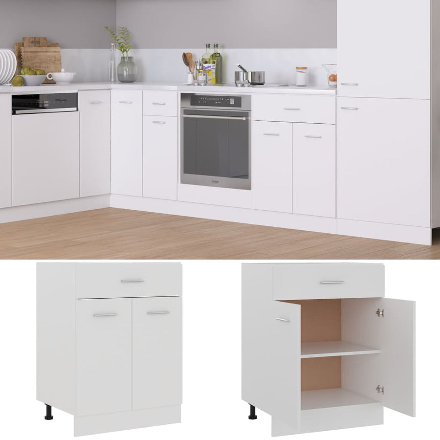 Onderkast met lade 60x46x81,5 cm bewerkt hout wit Onderkast met lade 60 cm