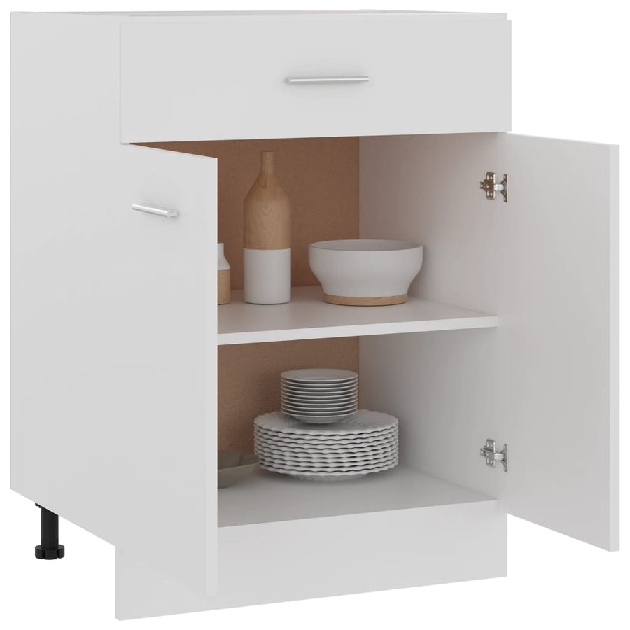 Onderkast met lade 60x46x81,5 cm bewerkt hout wit Onderkast met lade 60 cm