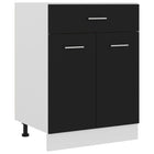 Onderkast met lade Lyon 60x46x81,5 cm bewerkt hout zwart