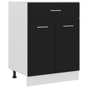 Onderkast met lade Lyon 60x46x81,5 cm bewerkt hout zwart