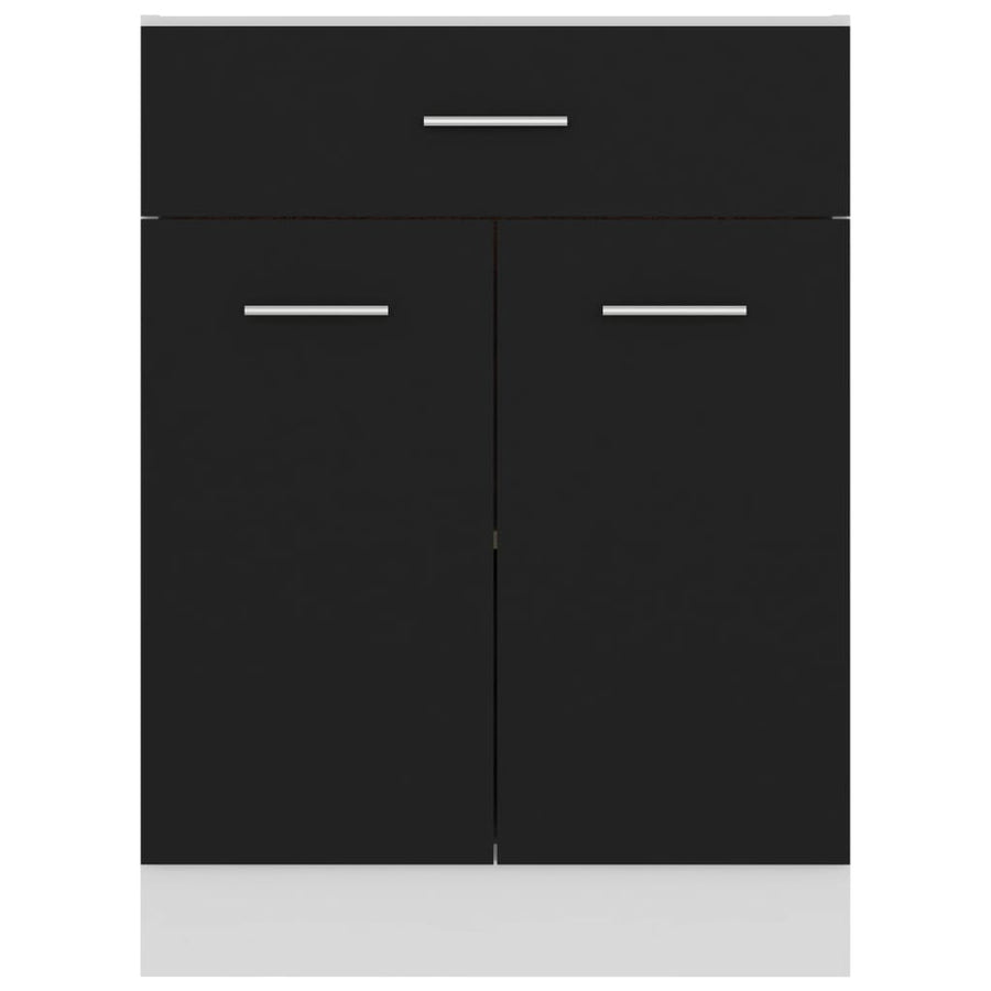 Onderkast met lade 60x46x81,5 cm bewerkt hout zwart Onderkast met lade 60 cm