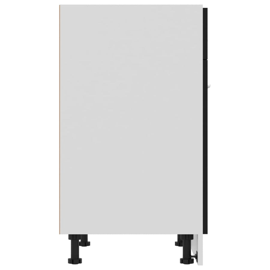 Onderkast met lade 60x46x81,5 cm bewerkt hout zwart Onderkast met lade 60 cm