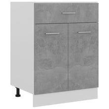 Onderkast met lade 60x46x81,5 cm bewerkt hout betongrijs