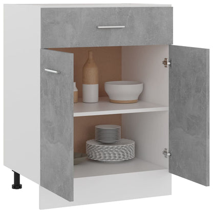 Onderkast met lade 60x46x81,5 cm bewerkt hout betongrijs