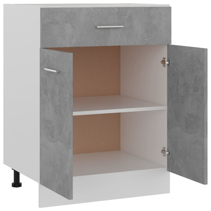 Onderkast met lade 60x46x81,5 cm bewerkt hout betongrijs