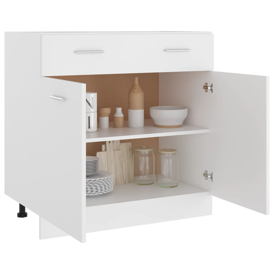 Onderkast met lade 80x46x81,5 cm bewerkt hout wit Onderkast met lade 80 cm