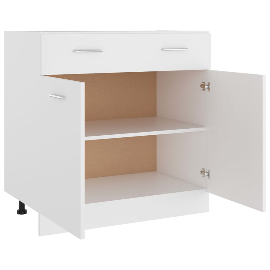 Onderkast met lade 80x46x81,5 cm bewerkt hout wit Onderkast met lade 80 cm