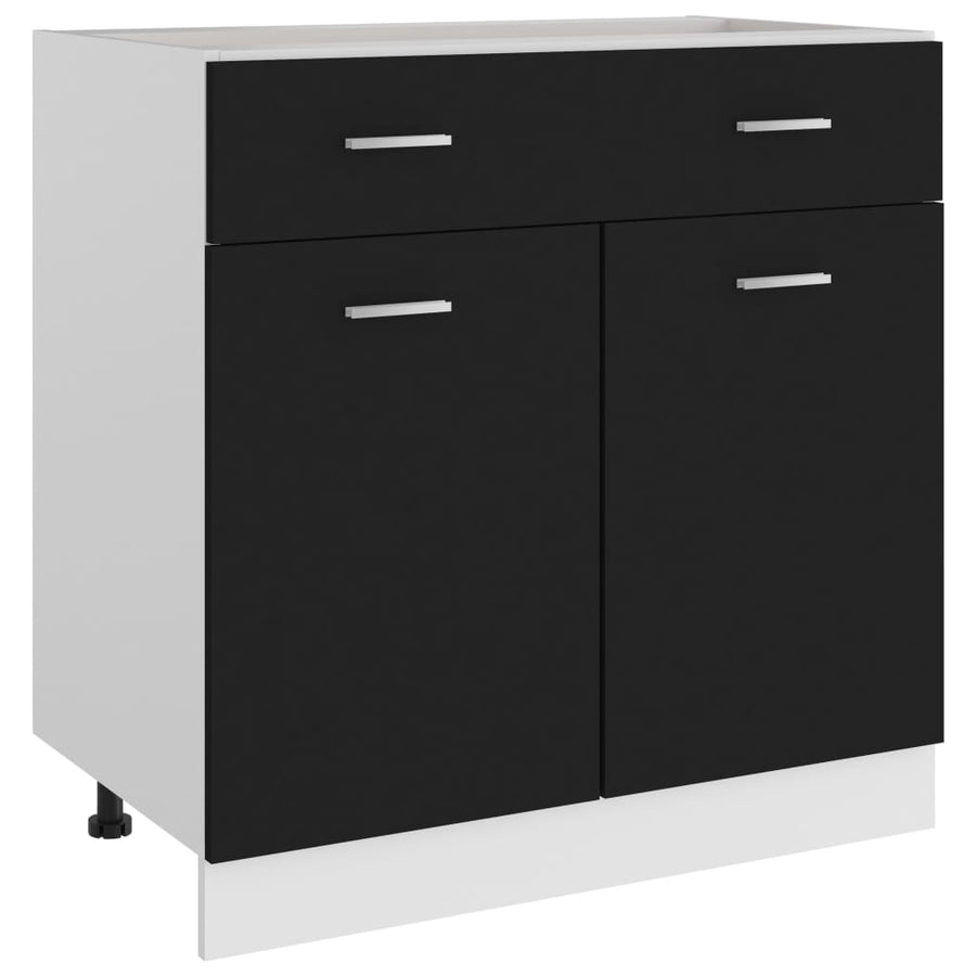 Onderkast met lade 80x46x81,5 cm spaanplaat zwart Onderkast met lade 80 cm