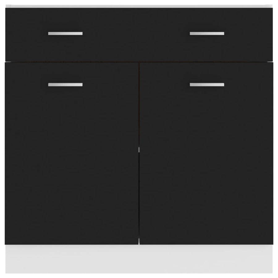 Onderkast met lade 80x46x81,5 cm spaanplaat zwart Onderkast met lade 80 cm