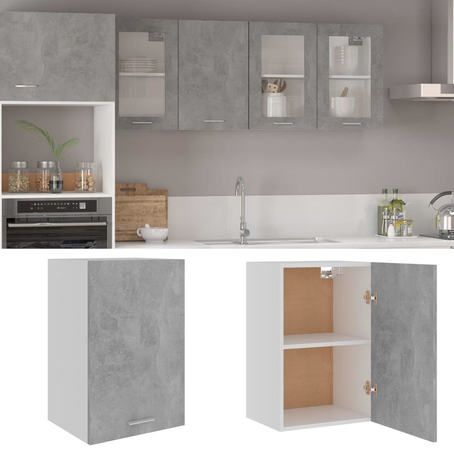 Hangkast 39,5x31x60 cm bewerkt hout betongrijs Hangkast 40 cm