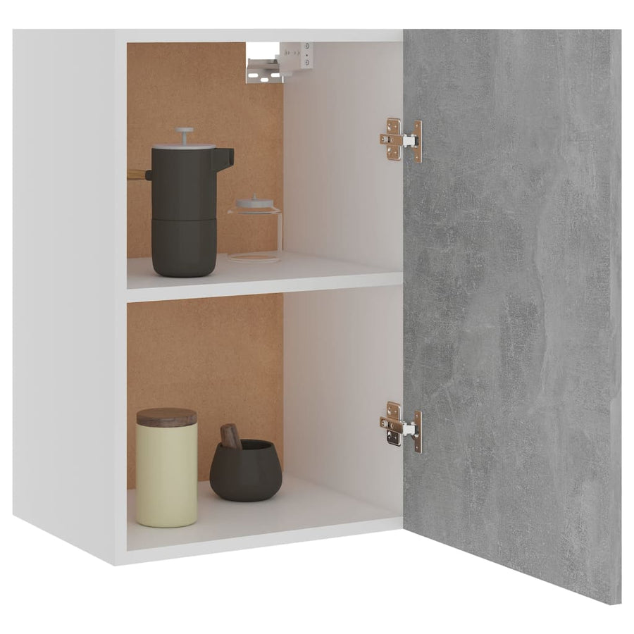 Hangkast 39,5x31x60 cm bewerkt hout betongrijs Hangkast 40 cm