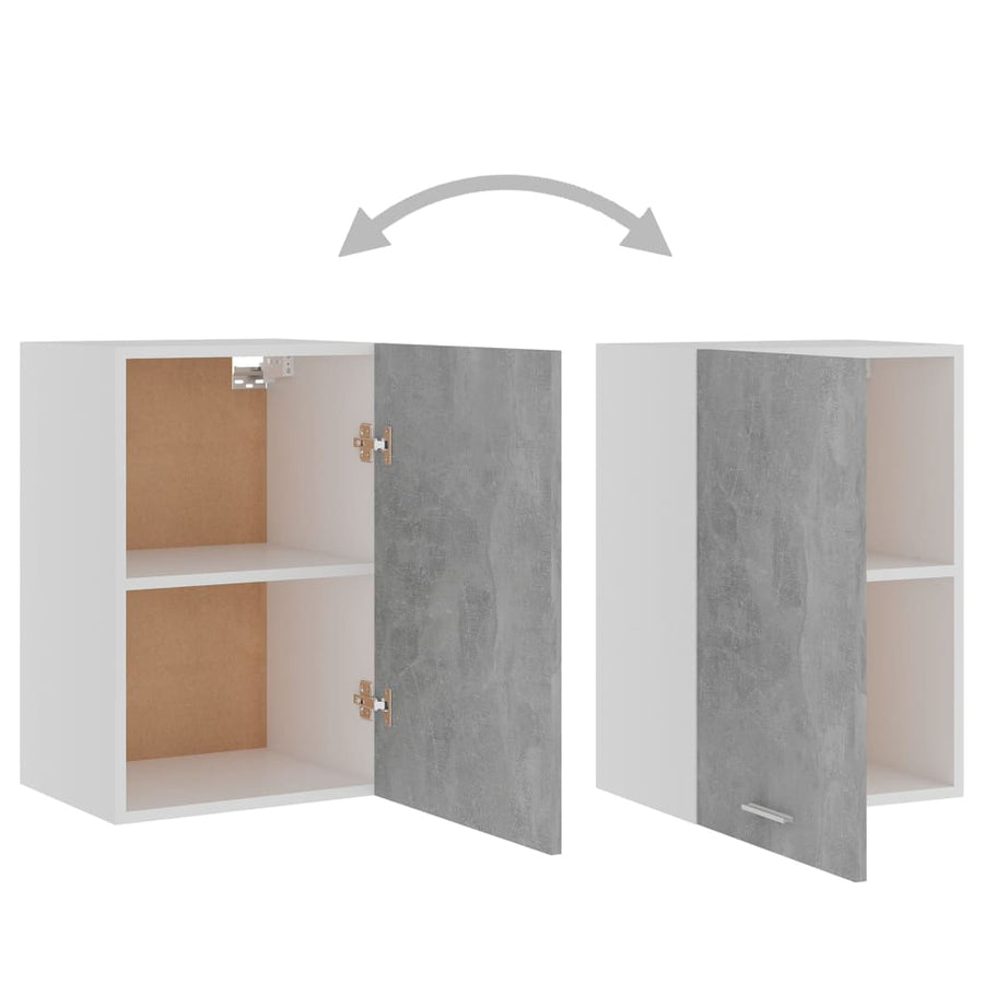 Hangkast 39,5x31x60 cm bewerkt hout betongrijs Hangkast 40 cm