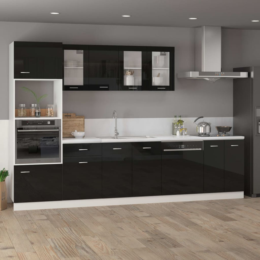 Bovenkast Lyon 39,5x31x60 cm bewerkt hout hoogglans zwart