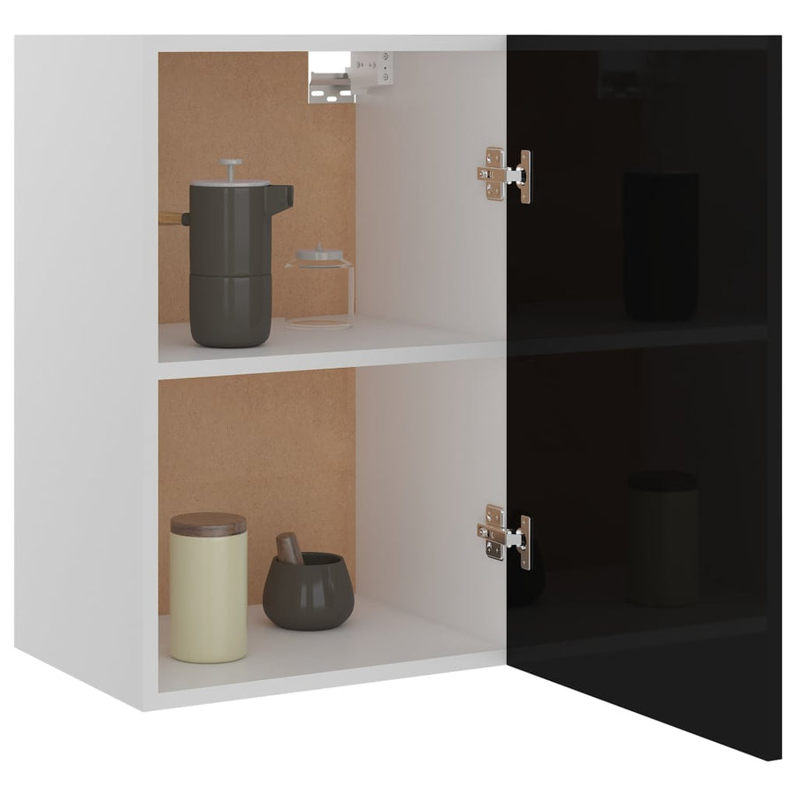 Bovenkast Lyon 39,5x31x60 cm bewerkt hout hoogglans zwart