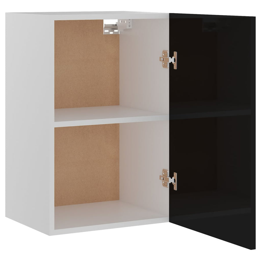 Bovenkast Lyon 39,5x31x60 cm bewerkt hout hoogglans zwart