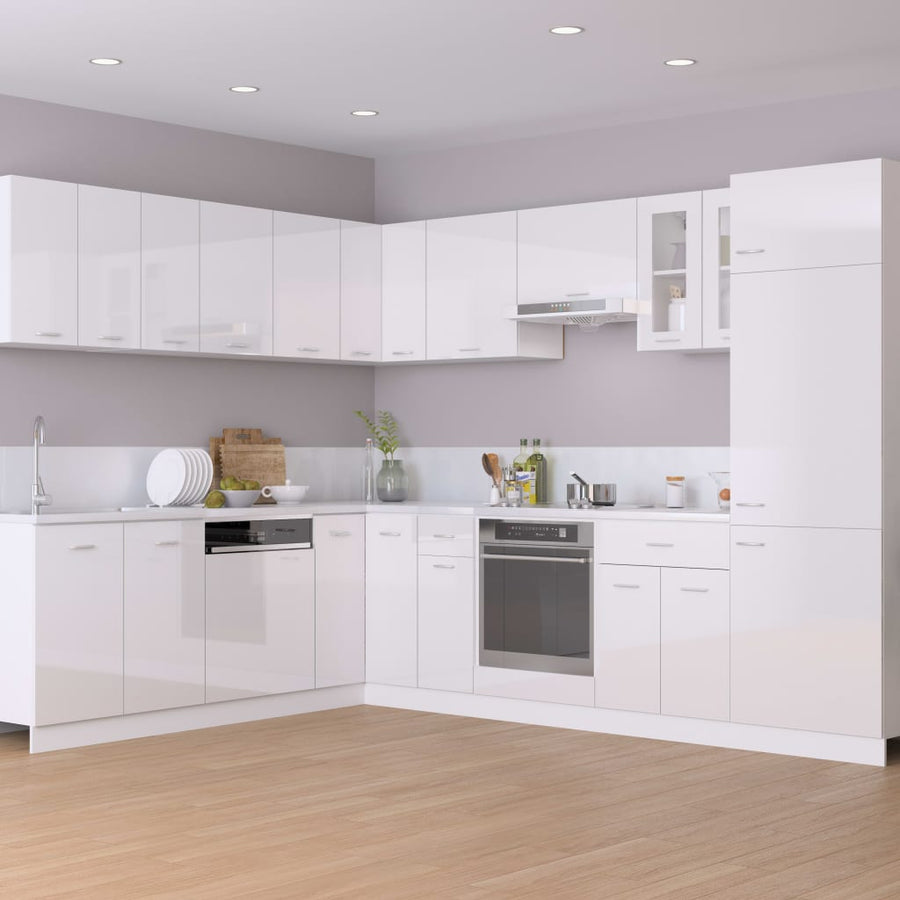 Bovenkast Lyon 50x31x60 cm bewerkt hout hoogglans wit